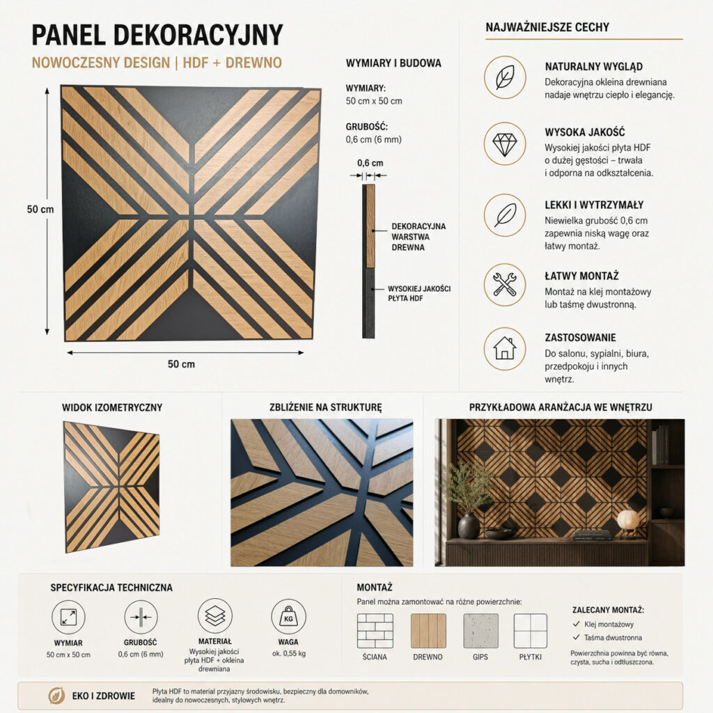 Panele ścienne 3D, panel ścienny 3d, panele na ścianę, ciemne panele ścienne, czarne panele ścienne, dębowe panele ścienne